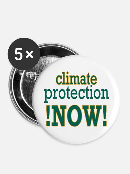 climate-protection-!NOW! - Buttons groß 56 mm (5er Pack) - Weiß