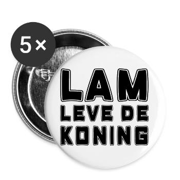 Lamm lebe den König, Königstag # - Buttons groß 56 mm (5er Pack) - Weiß - Vorne