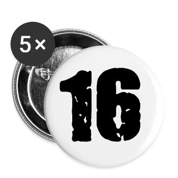 16 number jersey - Buttons large 2.2''/56 mm (5-pack) - white - Front