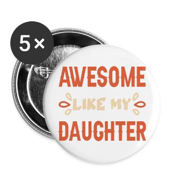 Fête des Pères - Lot de 5 grands badges (56 mm) - blanc - Devant