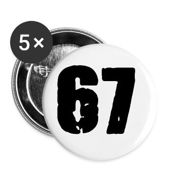 67 Number jersey - Buttons large 2.2''/56 mm (5-pack) - white - Front