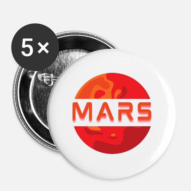 Mission MARS! - Buttons large 2.2''/56 mm (5-pack) - white
