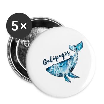 Baleine des îles Galapagos - Lot de 5 grands badges (56 mm) - blanc - Devant