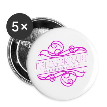Pflegekraft aus Leidenschaft - Buttons groß 56 mm (5er Pack) - Weiß - Vorne