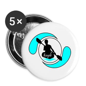 Kayak - Lot de 5 grands badges (56 mm) - blanc - Devant