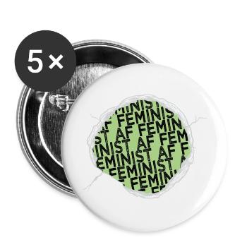 Citations de blagues sur la Marche des femmes pour l’égalité des droits des femmes - Lot de 5 grands badges (56 mm) - blanc - Devant