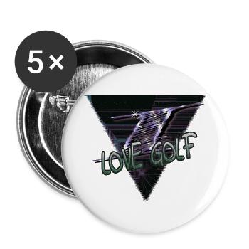 Golfeur Chaussures de Golf Drôle Bowling GolfcoachCadeau - Lot de 5 grands badges (56 mm) - blanc - Devant