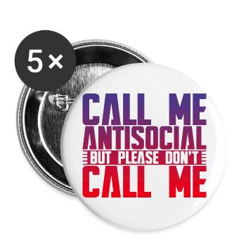 Appelez-moi antisocial mais s’il vous plaît ne m’appelez pas 4 - Lot de 5 grands badges (56 mm) - blanc - Devant