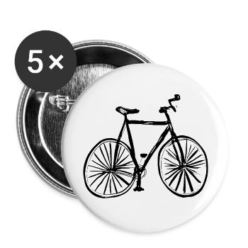 Bicycle Doodle Bicycles Cycling Silhouette 7 - Buttons large 2.2''/56 mm (5-pack) - white - Front