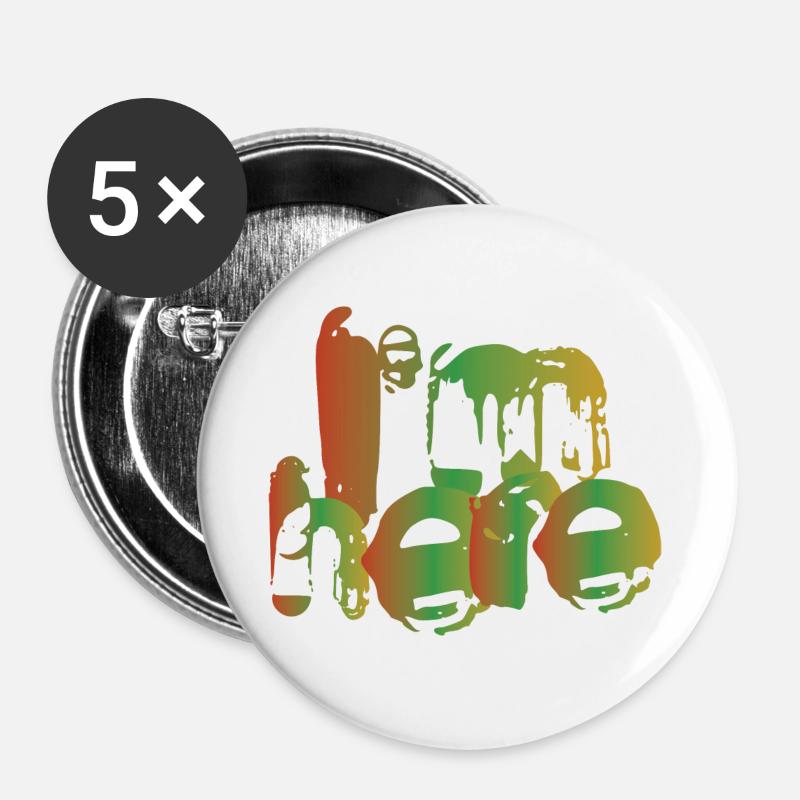 I'm here - Buttons large 2.2''/56 mm (5-pack) - white