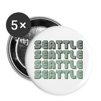 Motif de blocs de Seattle - Lot de 5 grands badges (56 mm) - blanc - Devant