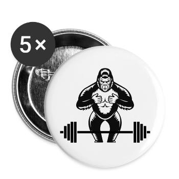 Gorilla GYM Power - Buttons groß 56 mm (5er Pack) - Weiß - Vorne
