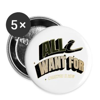 Anti Chaton Dinosaures Big Cat Joke Couples Barbe - Lot de 5 grands badges (56 mm) - blanc - Devant