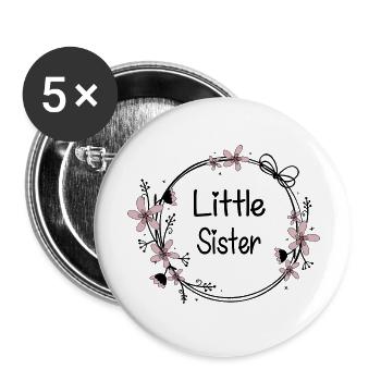 Little Sister - Buttons groß 56 mm (5er Pack) - Weiß - Vorne