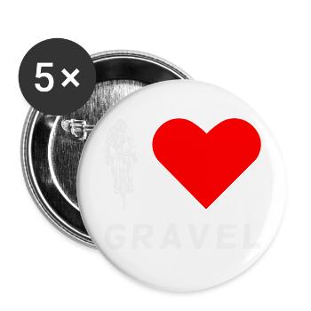 Gravel Bike Love Rennrad Fahrrad lustige Geschenk - Buttons groß 56 mm (5er Pack) - Weiß - Vorne