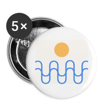 Ocean Sun - Buttons groß 56 mm (5er Pack) - Weiß - Vorne