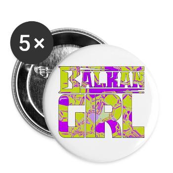 Balkans Croatie Bosnie Serbie juge exyu boy girl - Lot de 5 grands badges (56 mm) - blanc - Devant