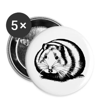 Hamster süß Tier Nagetier Tiere lustig Haustier 12 - Buttons groß 56 mm (5er Pack) - Weiß - Vorne