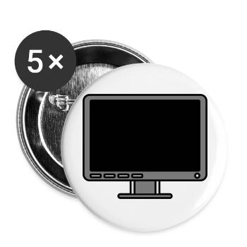 Icon Logo Computer Screen - Buttons large 2.2''/56 mm (5-pack) - white - Front
