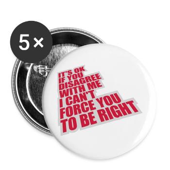 you disagree with me - Buttons large 2.2''/56 mm (5-pack) - white - Front