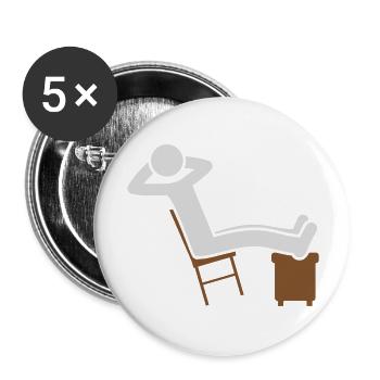 Chill Man Chair Icon - Buttons large 2.2''/56 mm (5-pack) - white - Front