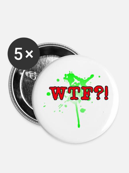 WTF - Buttons groß 56 mm (5er Pack) - Weiß