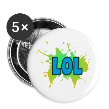 LOL - Buttons groß 56 mm (5er Pack) - Weiß - Vorne