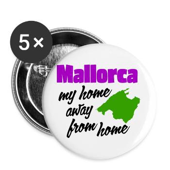 Mallorca - my home away from home - Buttons large 2.2''/56 mm (5-pack) - white - Front
