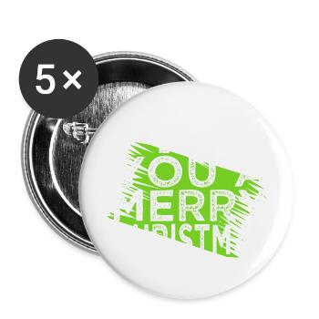 Bodybuilding Angling Gift Idea Comic Joke Fish - Buttons large 2.2''/56 mm (5-pack) - white - Front