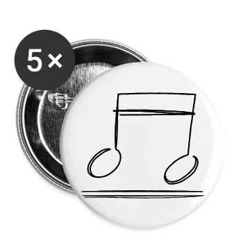 Note - Buttons groß 56 mm (5er Pack) - Weiß - Vorne