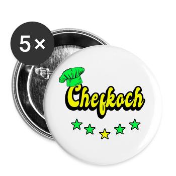 Chefkoch Design - Buttons groß 56 mm (5er Pack) - Weiß - Vorne