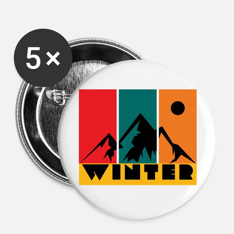 Winter - Buttons large 2.2''/56 mm (5-pack) - white