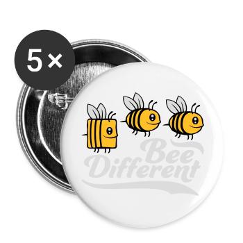 bee different saying quote - Buttons large 2.2''/56 mm (5-pack) - white - Front