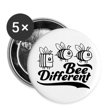 bee different saying quote - Buttons large 2.2''/56 mm (5-pack) - white - Front