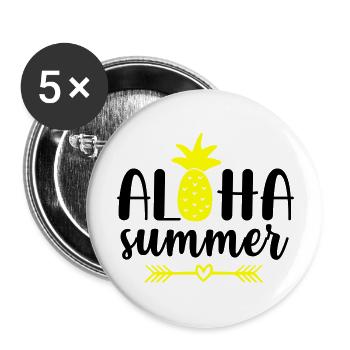 aloha summer - Buttons groß 56 mm (5er Pack) - Weiß - Vorne