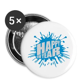 happy new year quote - Buttons large 2.2''/56 mm (5-pack) - white - Front