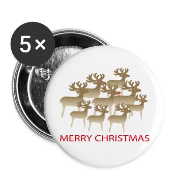 Christmas Reindeer - Buttons large 2.2''/56 mm (5-pack) - white - Front