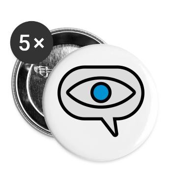 Eye Seeing Comic Speech Bubble - Buttons large 2.2''/56 mm (5-pack) - white - Front