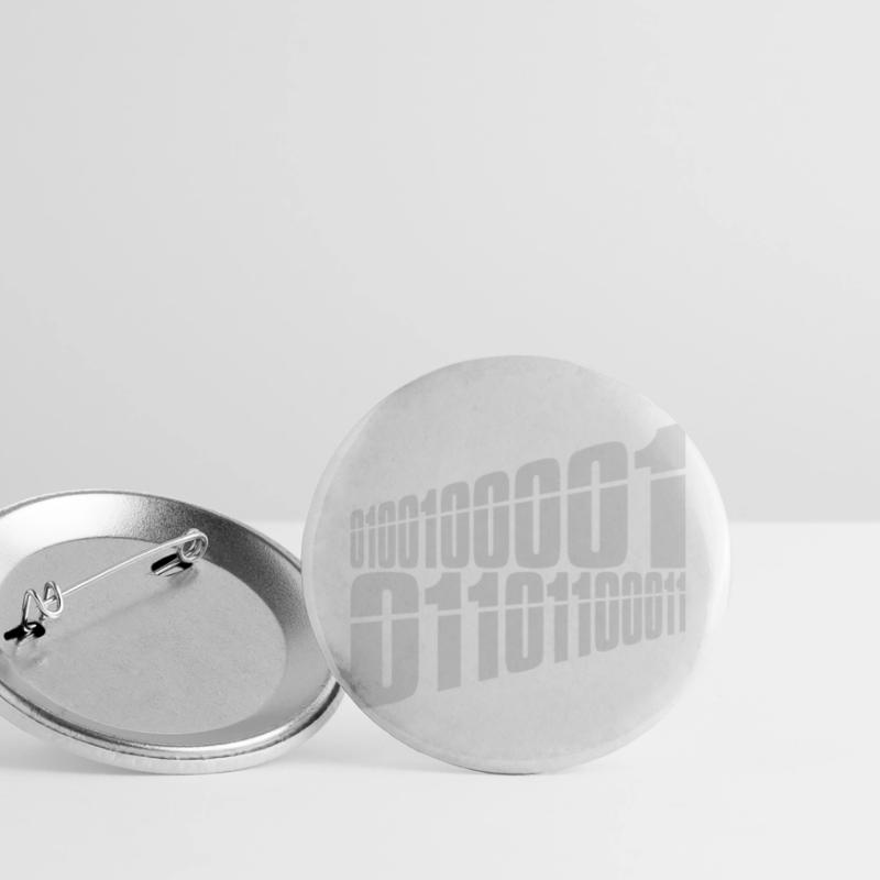 Binary Code Program Language Buttons large 2.2''/56 mm (5-pack)