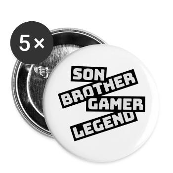 son brother gamer legend - Buttons groß 56 mm (5er Pack) - Weiß - Vorne
