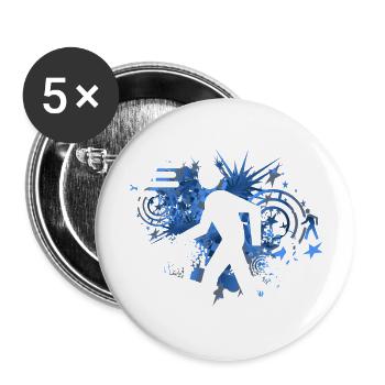 143 - Lot de 5 grands badges (56 mm) - blanc - Devant