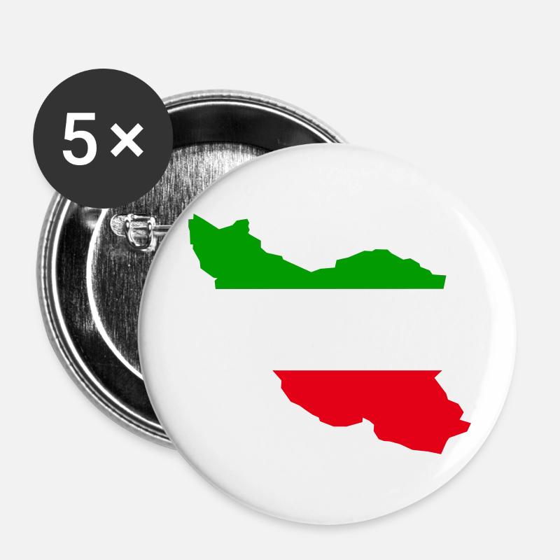 Iran - Buttons large 2.2''/56 mm (5-pack) - white