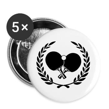 Table tennis logo in laurel wreath - Buttons large 2.2''/56 mm (5-pack) - white - Front