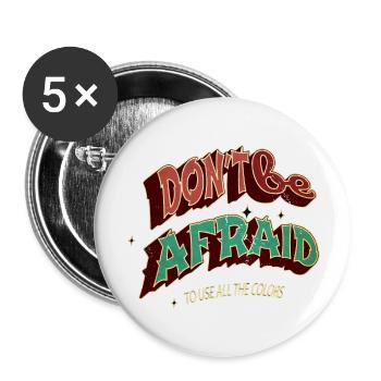colourful women gay activist tshirts 30 years - Buttons groß 56 mm (5er Pack) - Weiß - Vorne