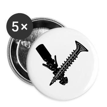 Schraube und Dübel - Buttons groß 56 mm (5er Pack) - Weiß - Vorne