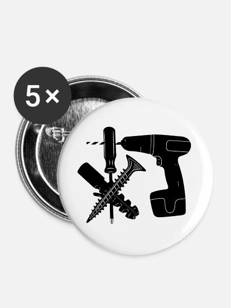 Schrauben- und Dübelbohrer - Buttons groß 56 mm (5er Pack) - Weiß