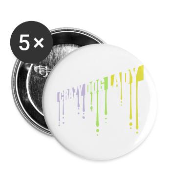 crazy dog lady quote - Buttons large 2.2''/56 mm (5-pack) - white - Front