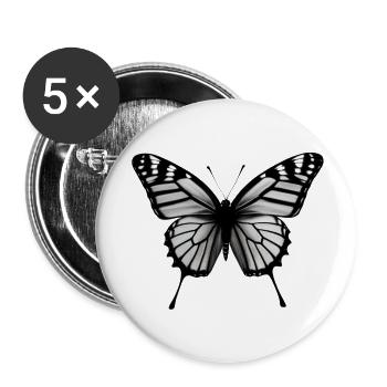 Butterfly Nature Insect Butterflies 5 - Buttons large 2.2''/56 mm (5-pack) - white - Front