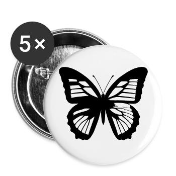 Butterfly Nature Butterflies Vector 7 - Buttons large 2.2''/56 mm (5-pack) - white - Front