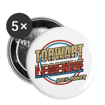 Torwart Legende - Buttons groß 56 mm (5er Pack) - Weiß - Vorne